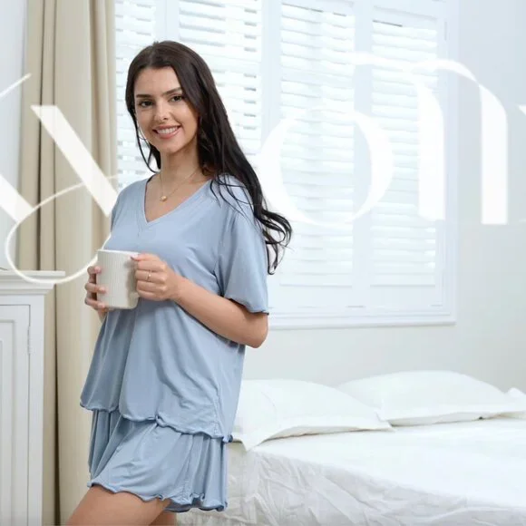 Bamboo Viscose Pajama Set Ultra Soft Lounge Sleepwear Chic Comfort